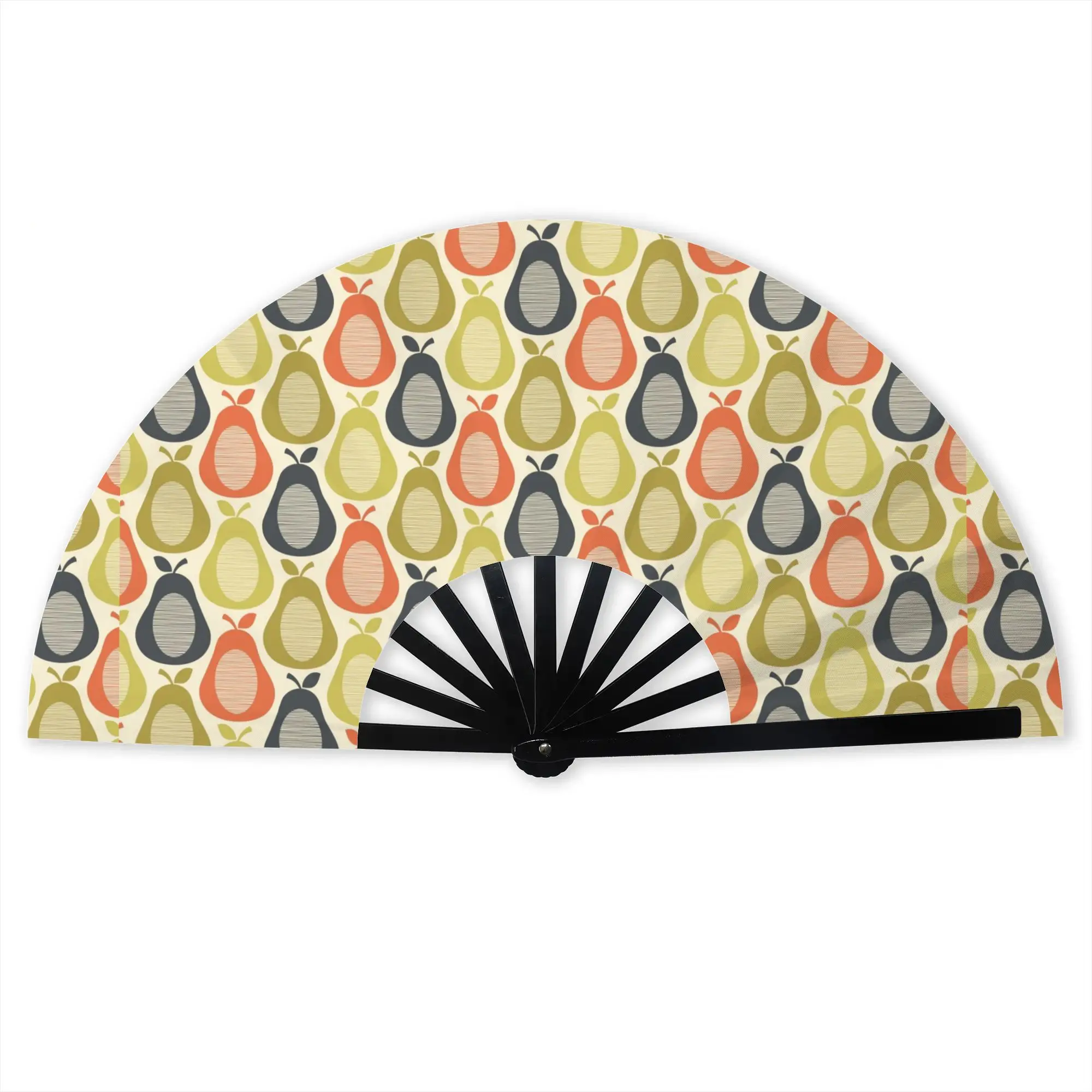 Custom Orla Kiely Promotional Gift Hand Fan Wedding Scandinavian Flowers Multi Stem Durable Folding Fans Creative Bulk Pack Fan