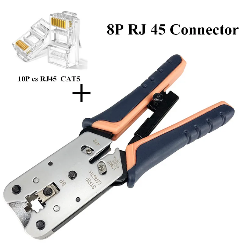 

Network Crimping Tool Modular Crimper Networking Wire Tool Kit Cut and Strip Networking Cables Only for 8P Rj45 Networking Tool