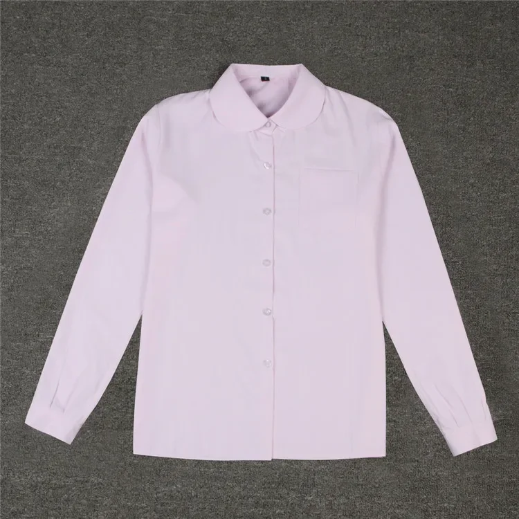 Uniformes escolares japoneses para meninas e meninos, camisa branca manga longa, tamanho grande xs-5xl