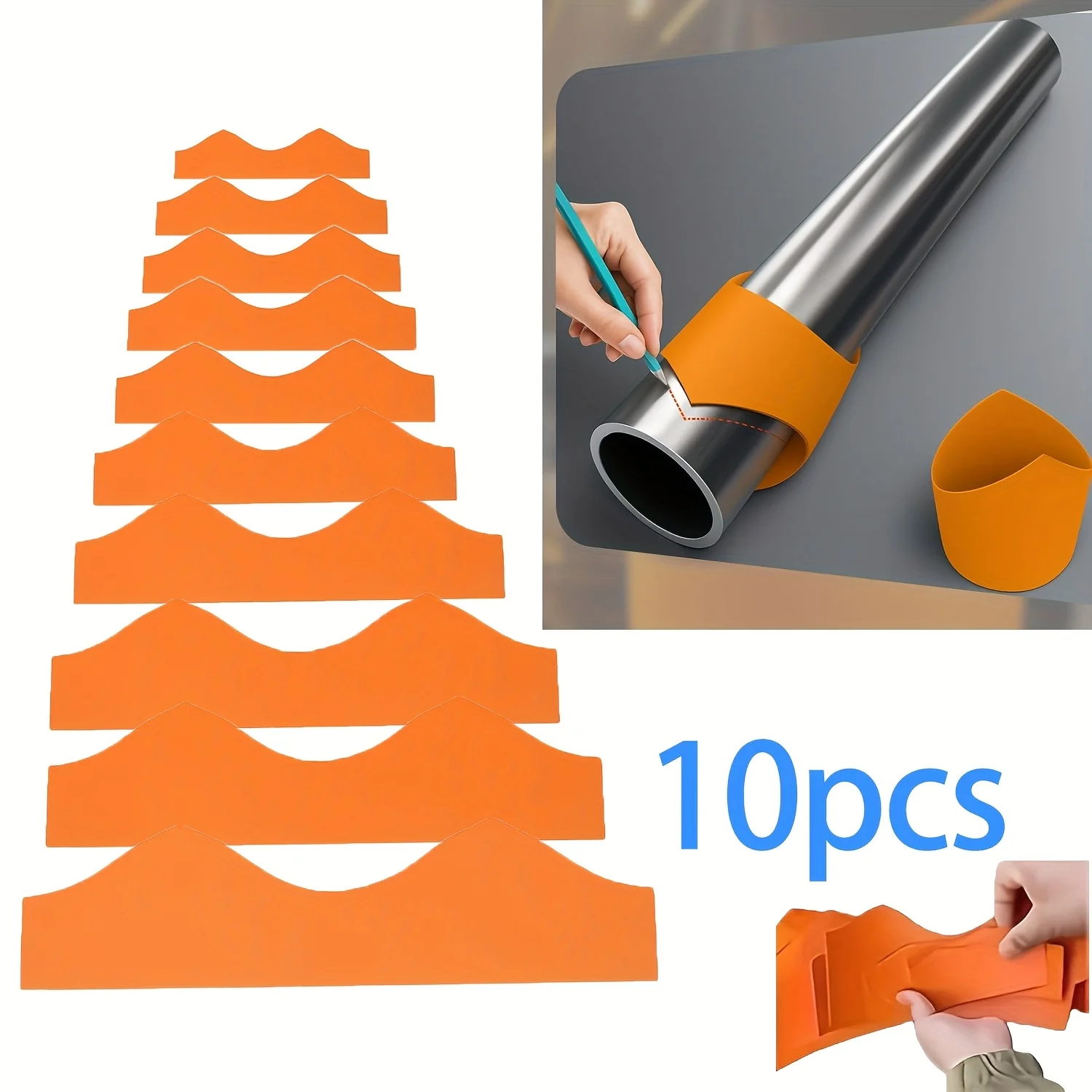 10 Pack Pipe Saddle Emplate, Precision Pipe Saddle Template Cutting Guide,Contour Cut Guides for DIY Users