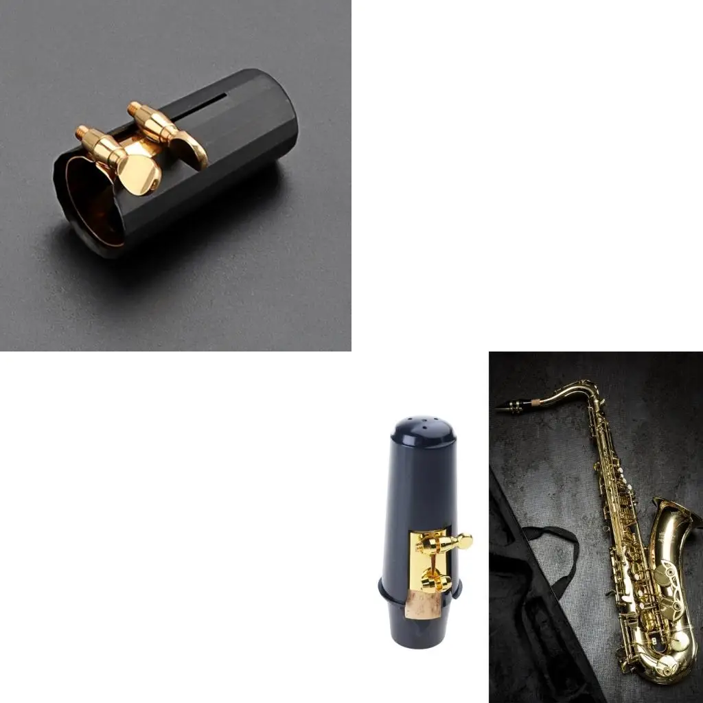Q39E Black Ligature and Cap for Alto Sax Saxophone Ligature Fastener and Cap