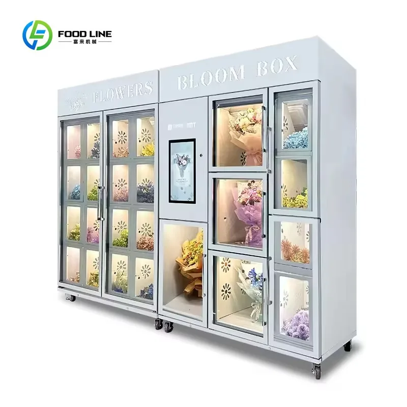 آلة بيع الزهور الخزانة الذكية تخصيص التصميم التلقائي نظام عرض مورد الزهور الطازجة للبيع