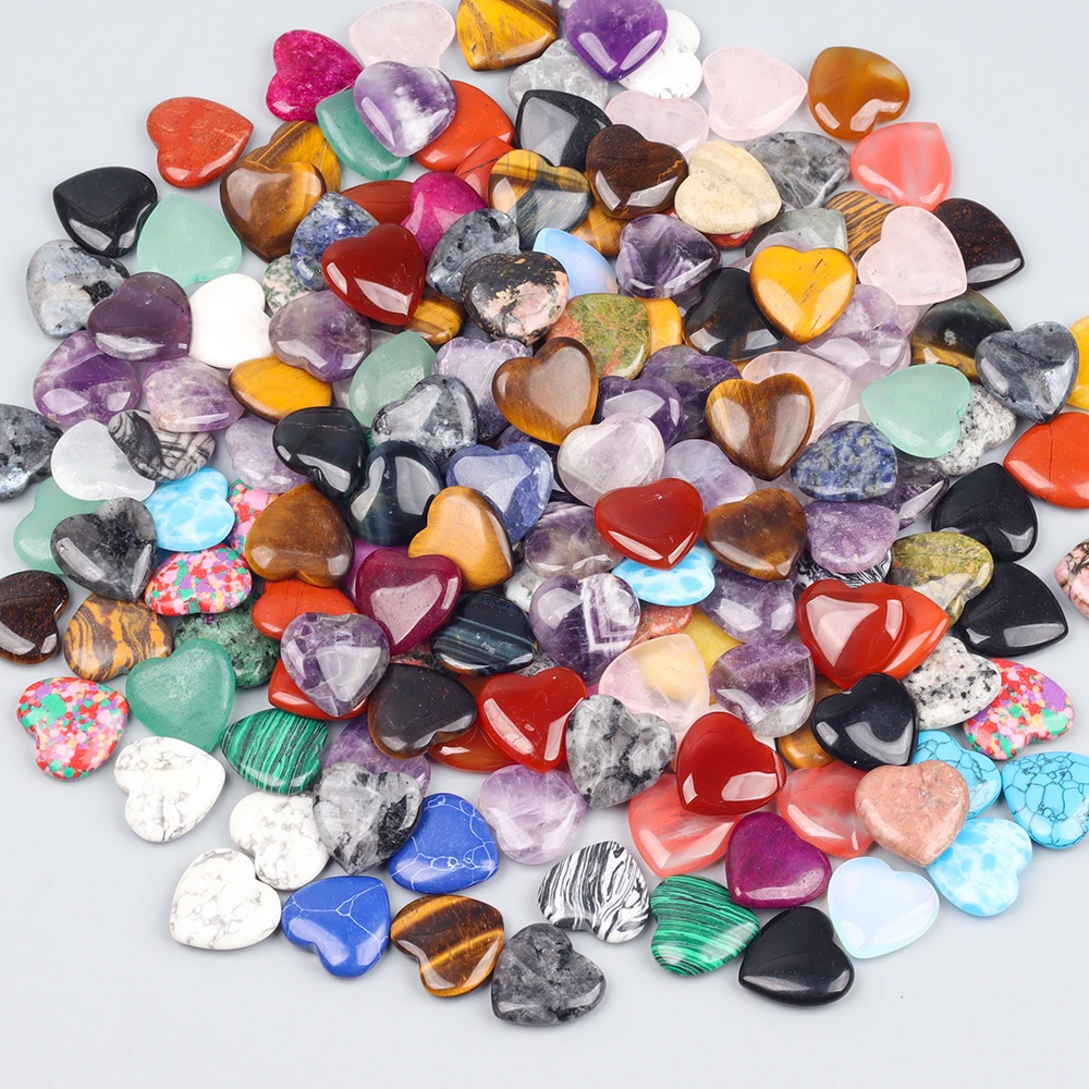 10/20/30/50 pcs Heart Shaped Crystal Gemstone Palm Naturally Polished Love Shaped Stone Spiritual Energy Balance Meditation Gift