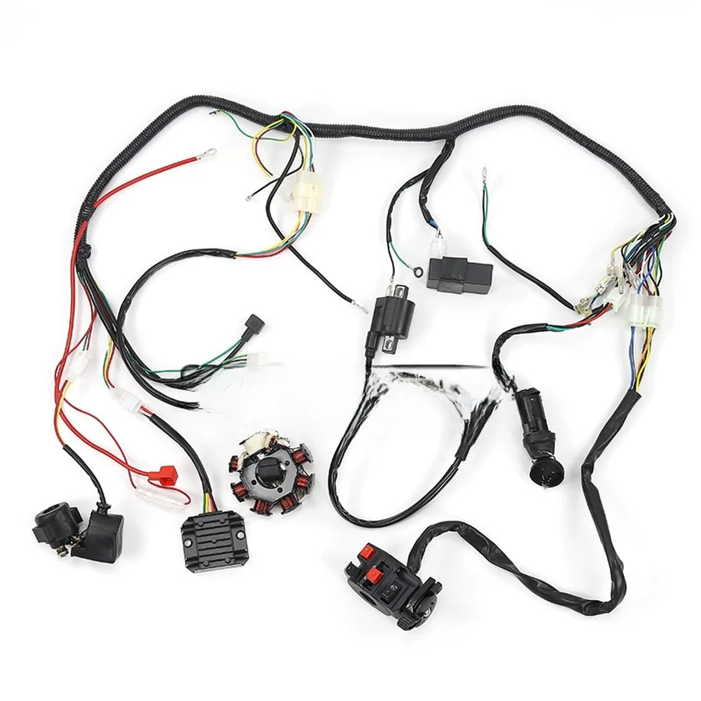 For off Road For atv Wiring Harness Kit Featuring Ignition Switch for For cg125 150 250CC Motorcycle Electrical Connectivity