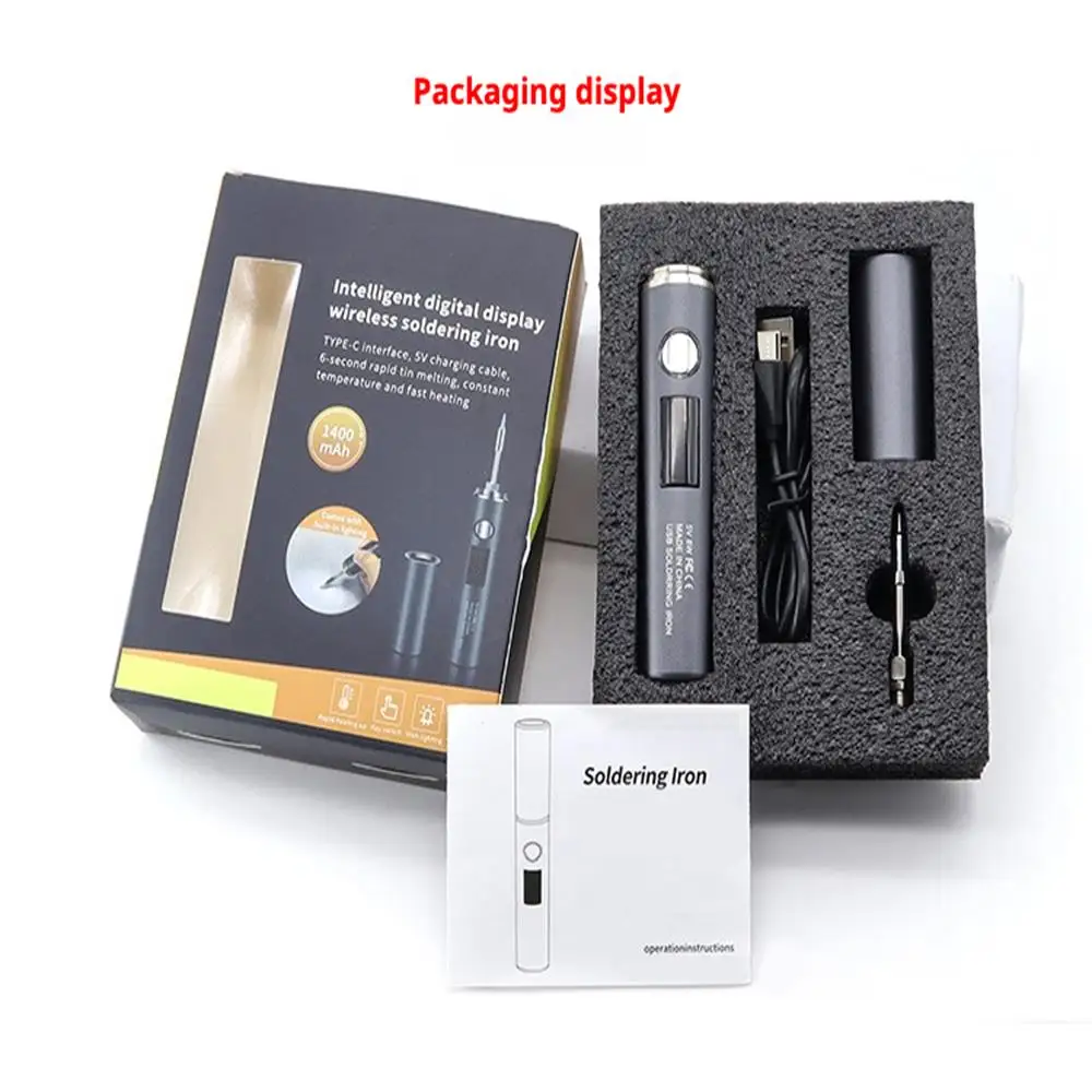 Saldatore USB tipo C, 5 velocità 260~420 ℃   Penna elettrica portatile regolabile con punta sostituibile per riparazioni fai-da-te/elettroniche