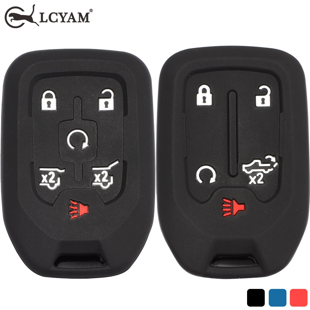 Key Fob Cover Case for GMC Yukon Chevy Tahoe Silverado Suburban Denali Terrian Acadia Sierra Car Key Protection Cover