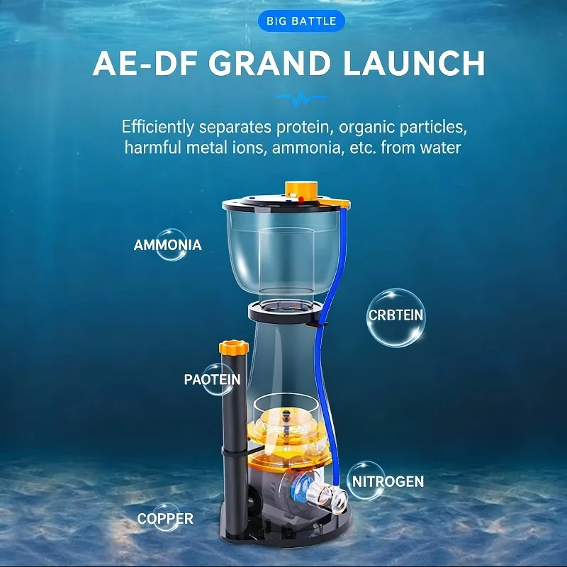 DF130/160/180/200/230/300 Internal Protein Skimmer with External DC Pump Variable Frequency for Marine Reef Aquarium