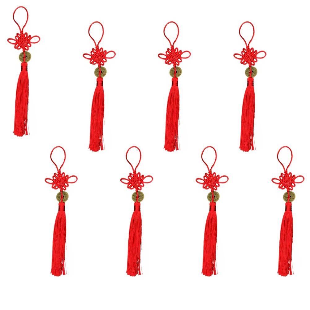 

8pcs Creative Polyester Tassel Pendant Car Hanging Ornament Home Decor Gift Rearview Mirror Charm Bedroom Wedding Party Hanging