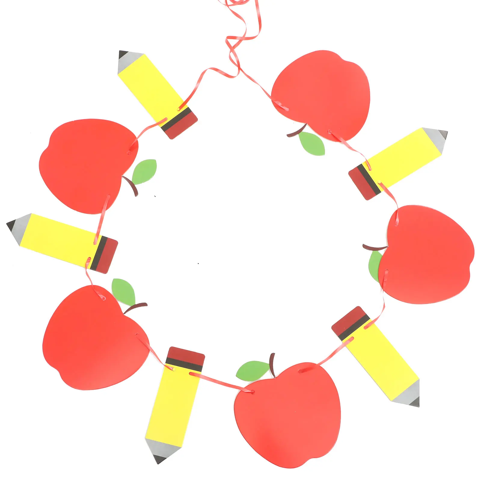 

1 Set Back To School Banner Decor Welcome Hanging Party Sign Resistant Fraying Versatile Multi-Functional Apple Pencil Theme