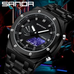 SANDA G style Light Digital orologio da polso impermeabile da uomo conto alla rovescia orologi sportivi militari orologio al quarzo inossidabile antiurto di moda