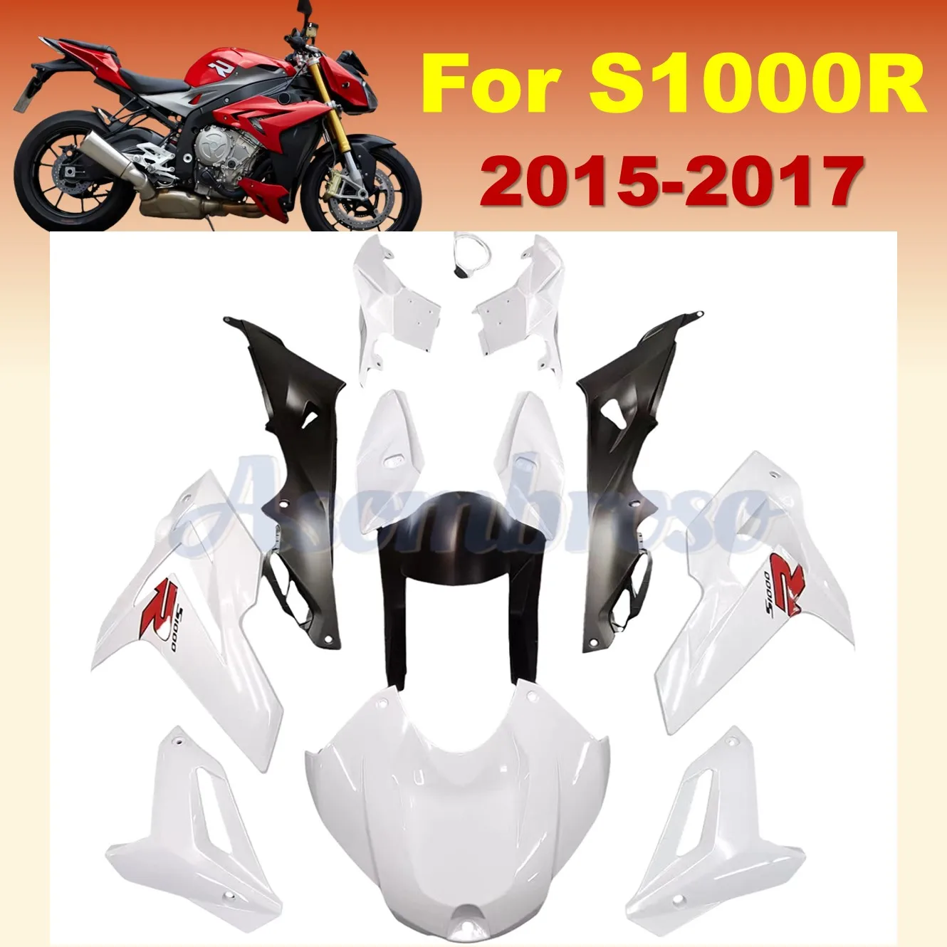 Pearl White Fairings For S1000R S1000 R 2015 2016 2017 S 1000R Motorcycle  complete set Retrofit Body Cover Fairing Kits