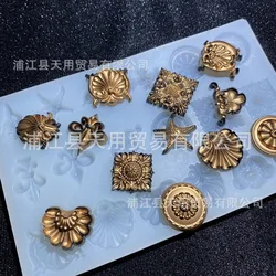 Retro Relief Totem Silicone Mold Fondant Surrounding Border Cake Decoration Tools Baking DIY Flower Mould Salt Carving Molds