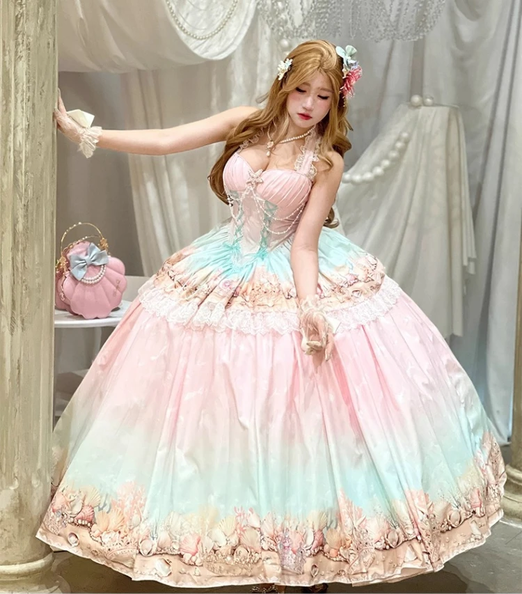 فساتين سهرة فرنسية رومانسية للسيدات 2025 فستان نسائي جديد عالي الخصر للتخسيس رائع أنيق عاري الكتفين فستان طويل على شكل كرة #4