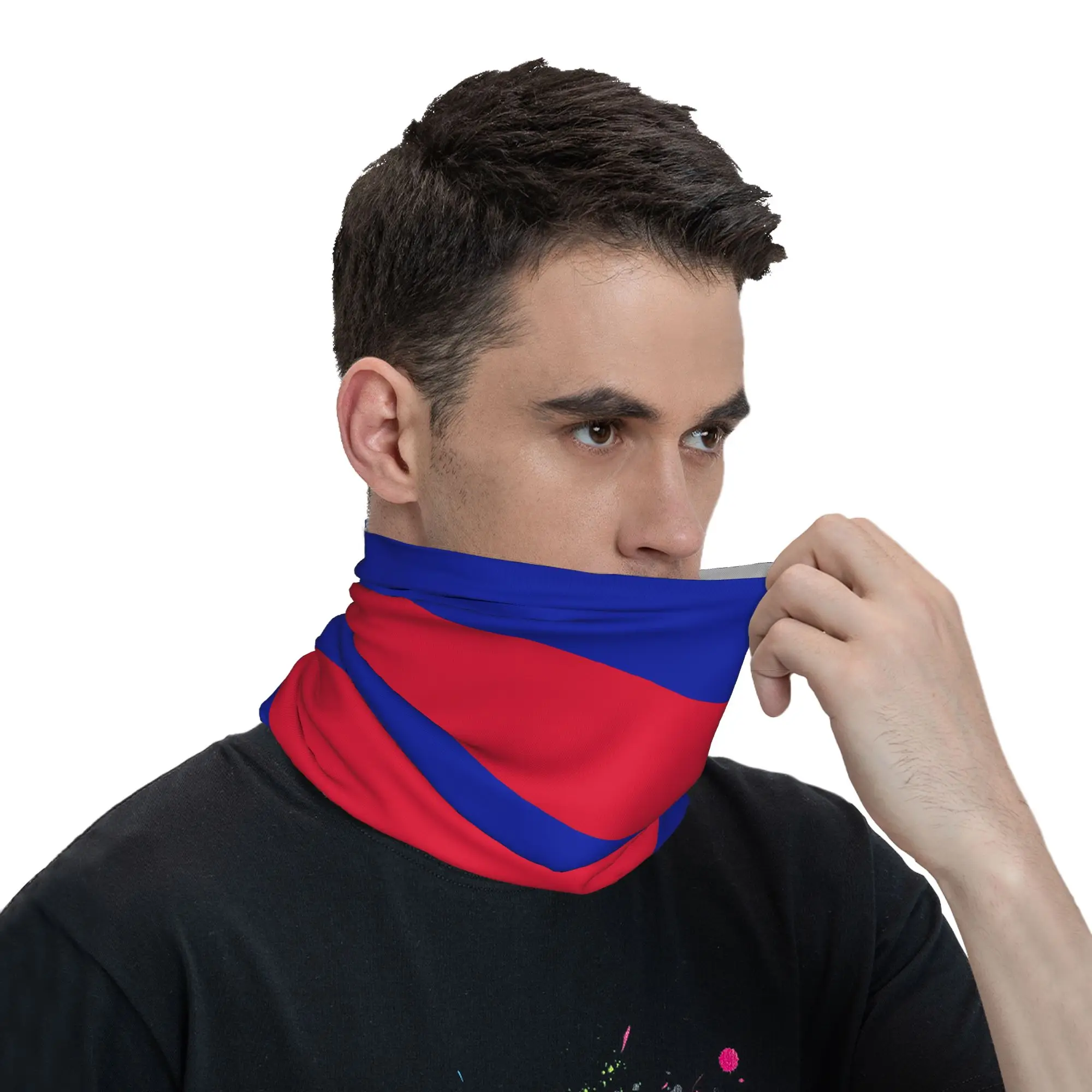Haiti Flag Bandana Neck Gaiter Printed  Wrap Scarf Multifunctional Cycling Scarf Outdoor Sports Unisex Adult Breathable view 3