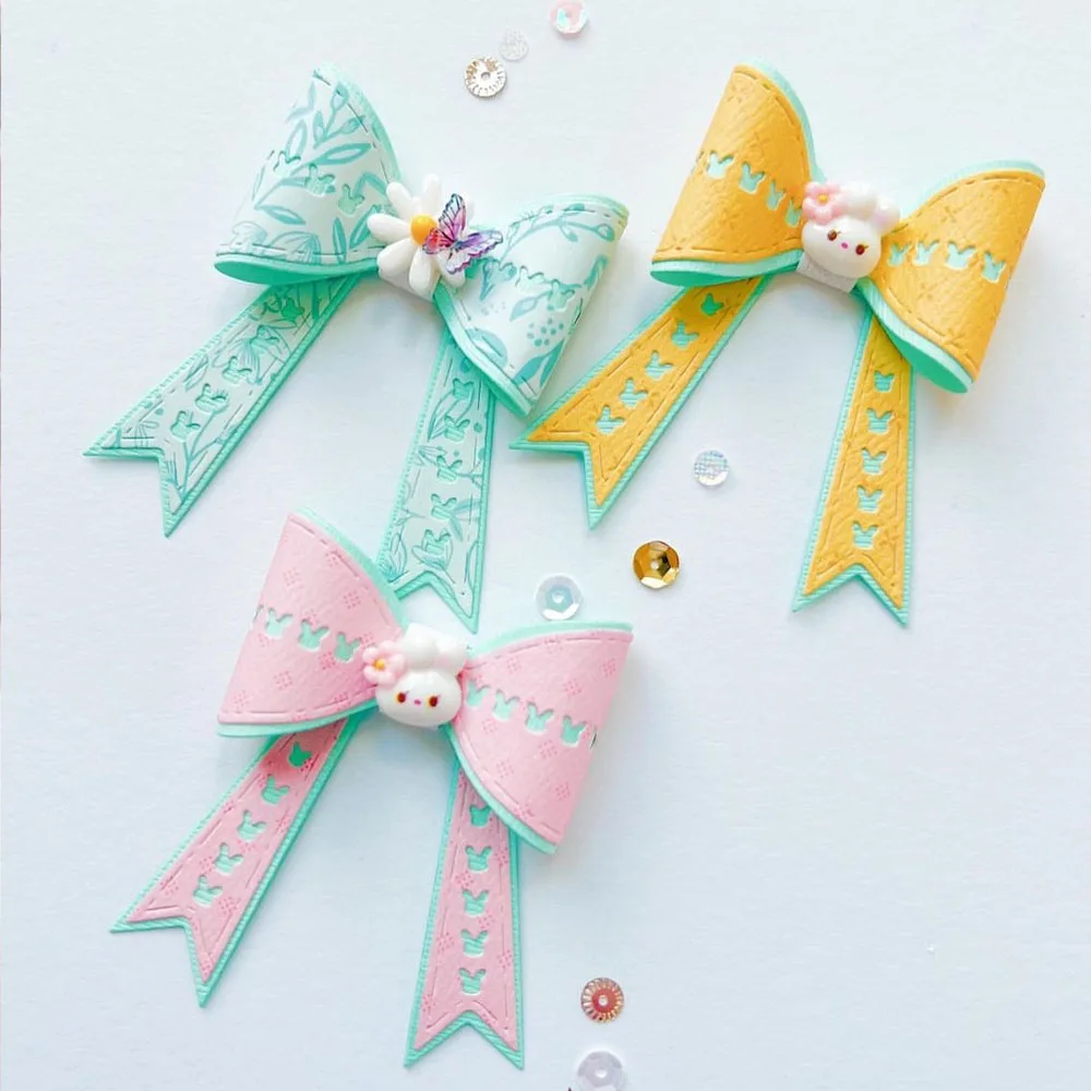 KSCRAFT Easter Bunny Bow Metal Cutting Dies Stencils for DIY Scrapbooking Decorative Embossing DIY Paper Cards