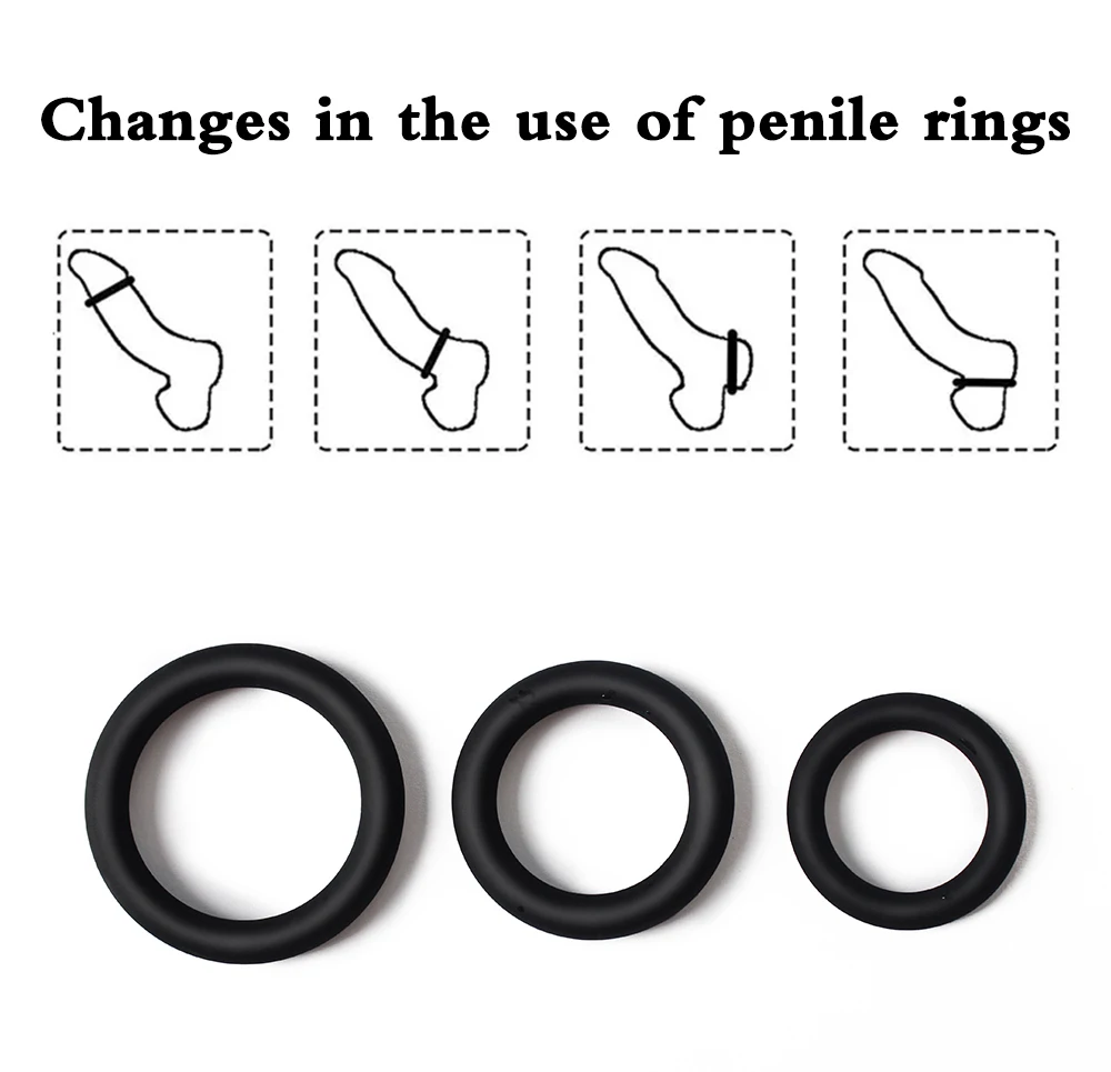 4pcs Male Penis Ring Silicone Cock Rings Lock Delay Ejaculation Reusable Scrotal Binding Ball Stretcher Cockring Sex Toy For Men