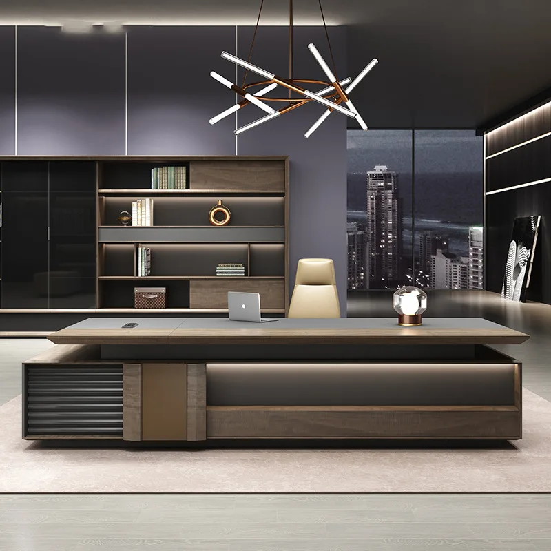 

Simple Modern Leadership Boss Desk New Chinese Furniture Office Desk Office Desk And Chair Combination