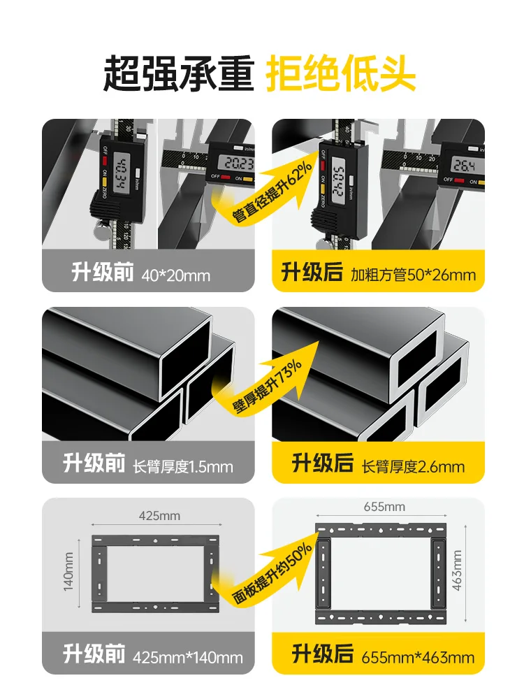 Ultra thin TV wall mounting bracket, retractable rotating bracket, wall mounting 85/100 inches