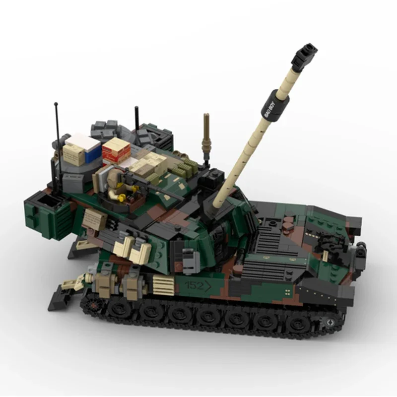 Military Model Moc Building Bricks M109A6 Nato Paladin Tank Technology Modular Blocks Gifts Christmas Toys DIY Sets Assembly