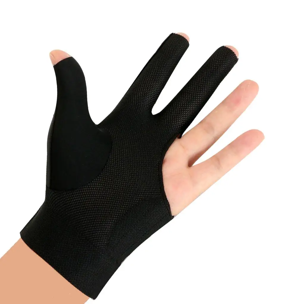 

Sweat Absorbing 3 Finger Billiard Snooker Pool Glove Elastic Lycra Left Hand Glove for Billiard Cue Accessories