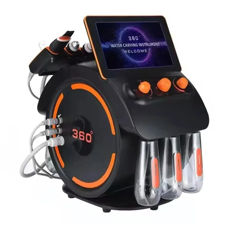 Novo 6 em 1 máquina dermoabrasão de água visível hydra dermoabrasão detecção de pele remoção de cravo jato de oxigênio bolha facial machi