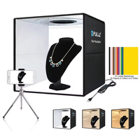 Puluz 40CM/50CM Photo Studio Light Box,Foldable Photography Lightbox For Photo Shooting,Photo Softbox Kit With 12 Color Backdrop