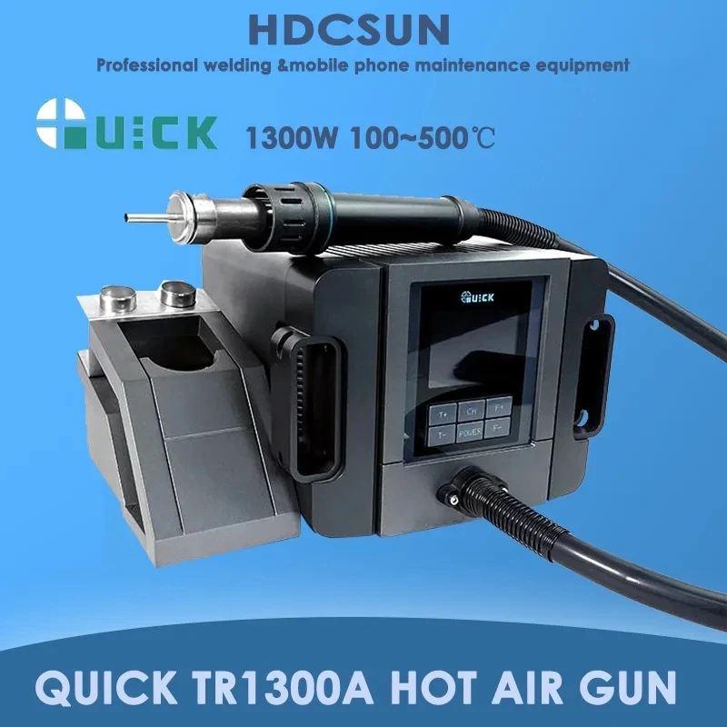 QUICK TR1300A 1300W Heat Gun Nozzle 110V 220V Hot Air Blower Welding Solder Station 100 To 500 Temperature Adjustable Home