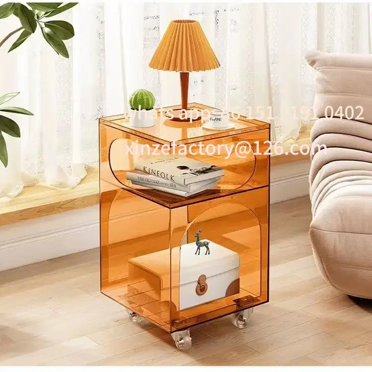 تخصيص Przesuwna Szafka Nocna Do Sypialni Preszroczysta Półka Kreativesny صالون الحد الأدنى Stolik Helpniczy D