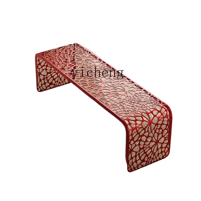 ZK Designer Living Room Restaurant Bench Leisure Bench Coffee Shop Milk Tea Shop Online Red Ground Clock-in Outdoor Bench