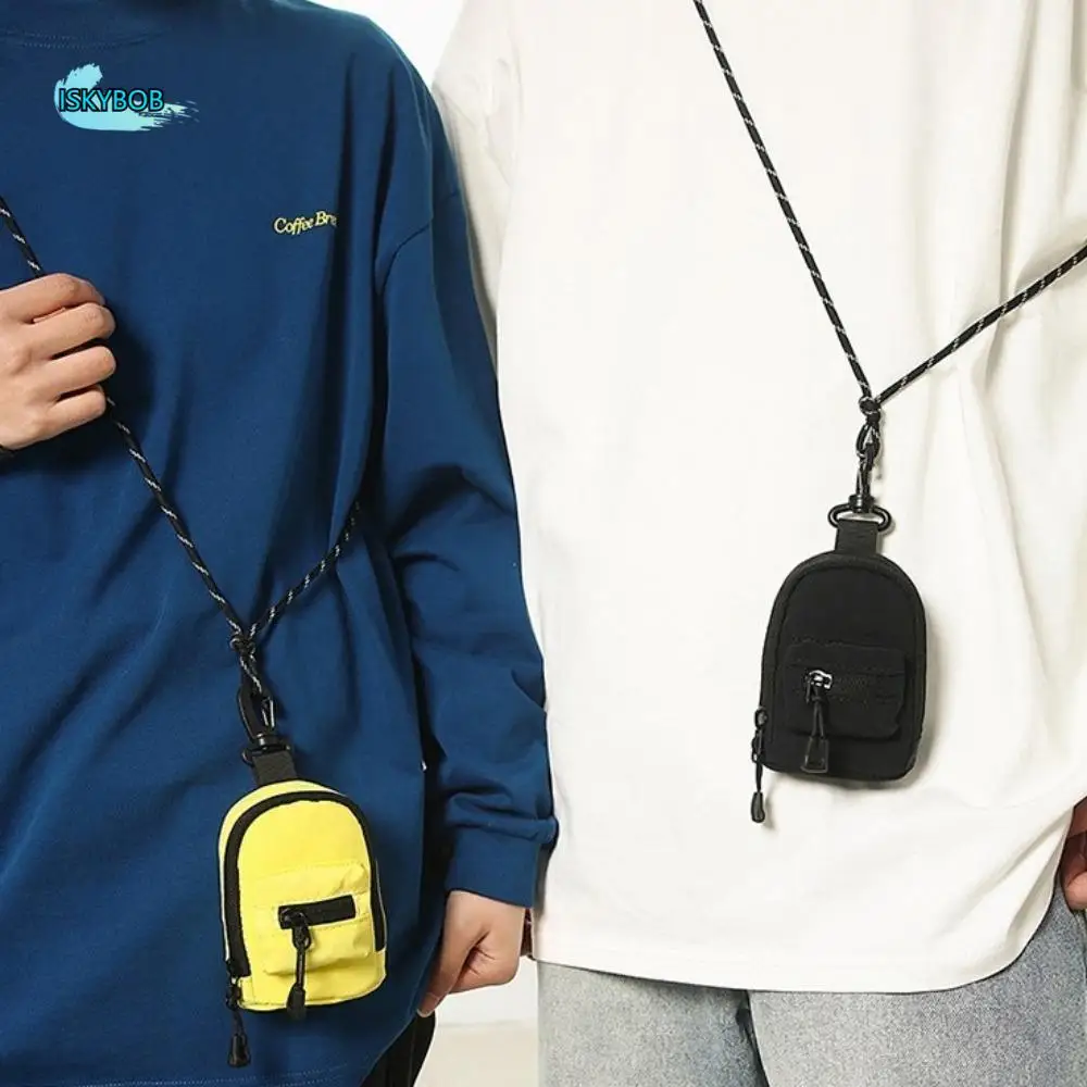 

Nylon Hanging Neck Coin Purse Korean Style Crossbody Bag Lanyard Shoulder Bag Earphone Storage Bag Hip Hop Lipstick Earphone Bag