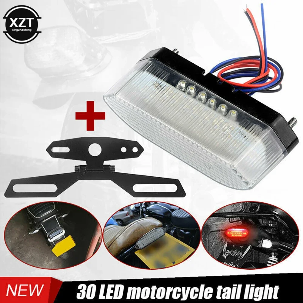 1 Uds 30LED Universal motocicleta bicicleta trasera parada luz roja luz de freno lámpara trasera para moto de cross ATV luz tras