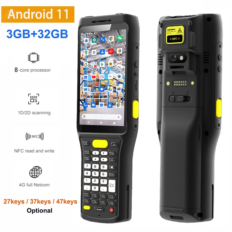 Android 11 4G Rugged Wireless Handheld PDA 1D 2D qr Barcode Scanner Inventory Mobile Data Terminal