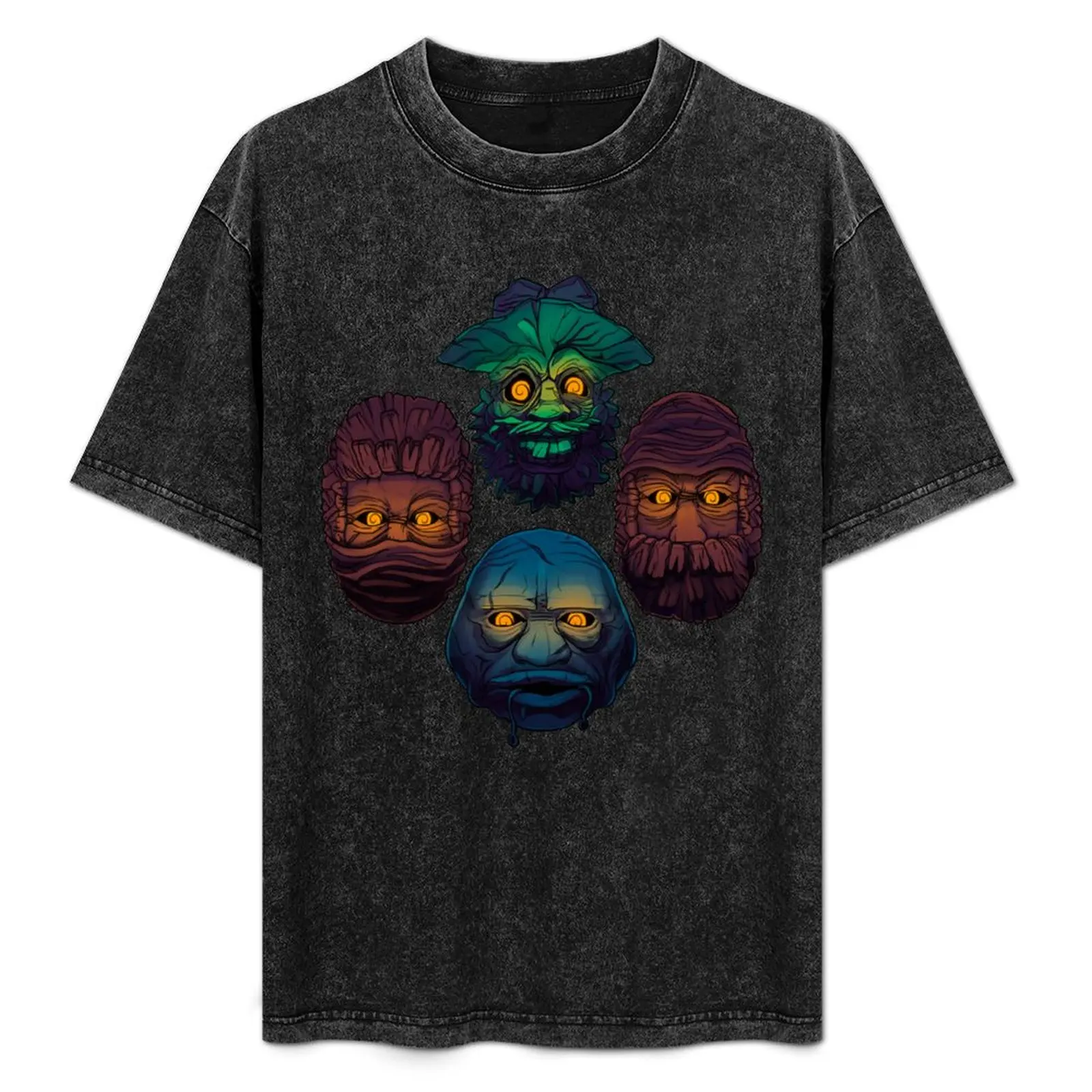 

Cabin Masks - Inscryption inspired design T-Shirt Large Size Casual Tee Shirt