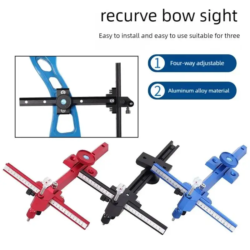 LJ T-shaped Aiming Aluminum Alloy Four-way Fine-tuning Sight Competitive Retro Shooting Aiming Equipment Bow and Arrow Accessory