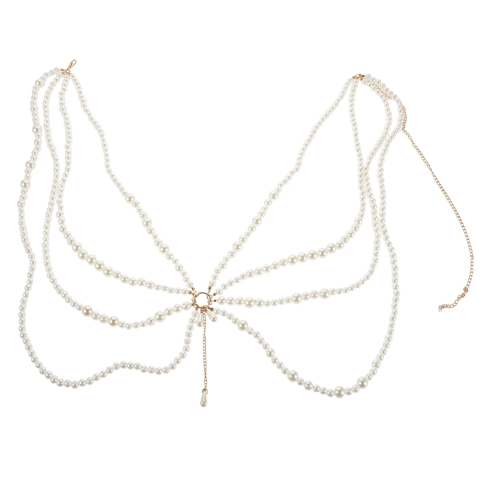 

Pearl Waist Chain Body for Women Jewelry Sweater Dress Belt White Festival Rave Miss