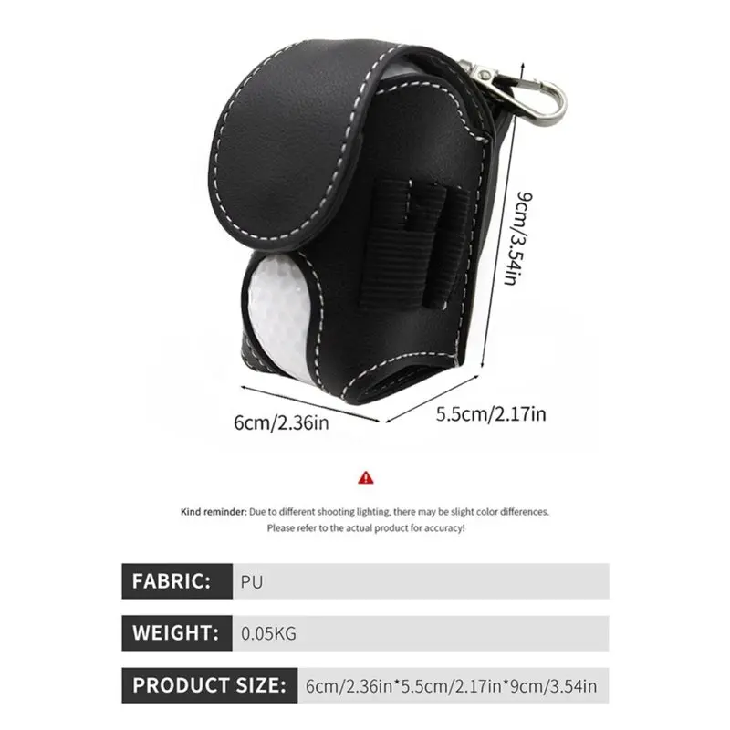 NEW-Golf Ball Bag With Clip Outdoor Portable Ball Waist Hanging Durable Leather Golf Ball Pouch Holder For Training Course