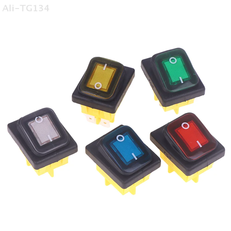 مفتاح هزاز مقاوم للماء مع LED، تشغيل إيقاف، شديد التحمل، 4Pin، DPST، IP65 مختوم، T85، 12V، 220V، 30A، 1 قطعة