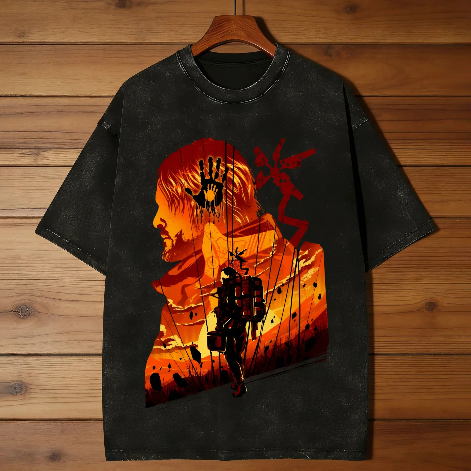 Couple T Shirt Porters Path Death Stranding Washed T Shirts Popular  Summer Tees Y2K Classic Simple Cotton Tops Plus Size 2XL