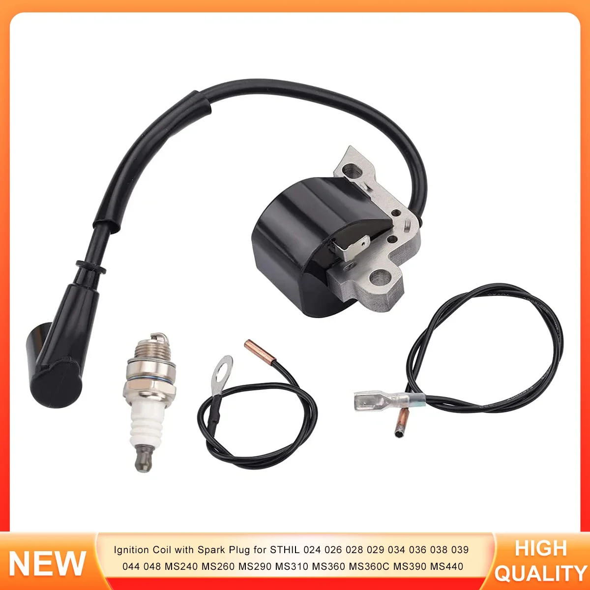 

Ignition Coil with Spark Plug for STHIL 024 026 028 029 034 036 038 039 044 048 MS240 MS260 MS290 MS310 MS360 MS360C MS390 MS440