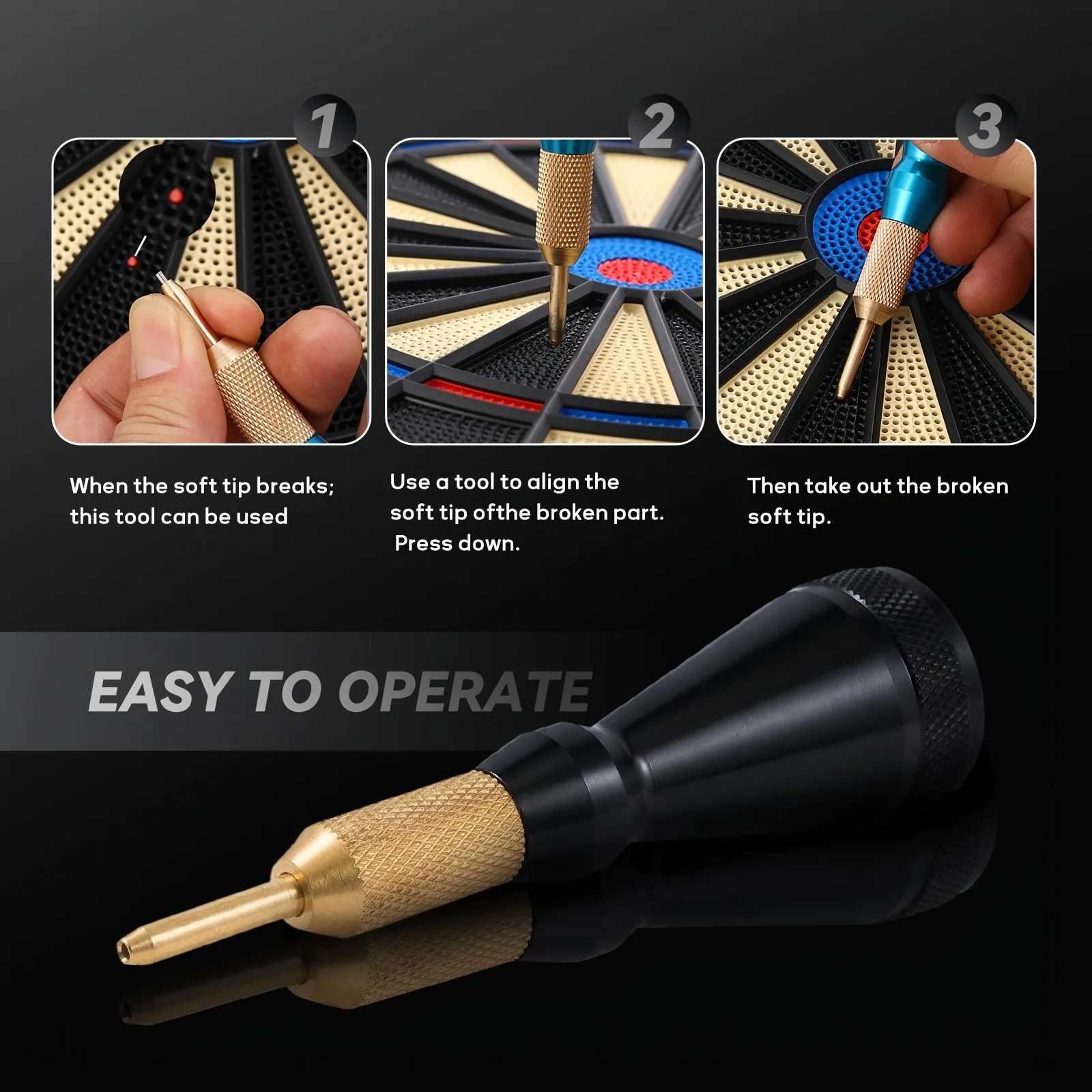 Metal Dart Broken Tip Remover, Soft Tip Darts, Point Extractor, Removal Tool for Electronic Dartboards, Broken Soft Tip Remover