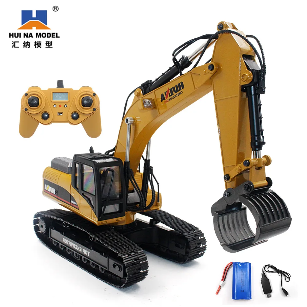 Newest Version Full Metal Huina 1580 Excavator 1:14 Scale 23Channels RC Full Alloy Remote Controlled Toys Excavator