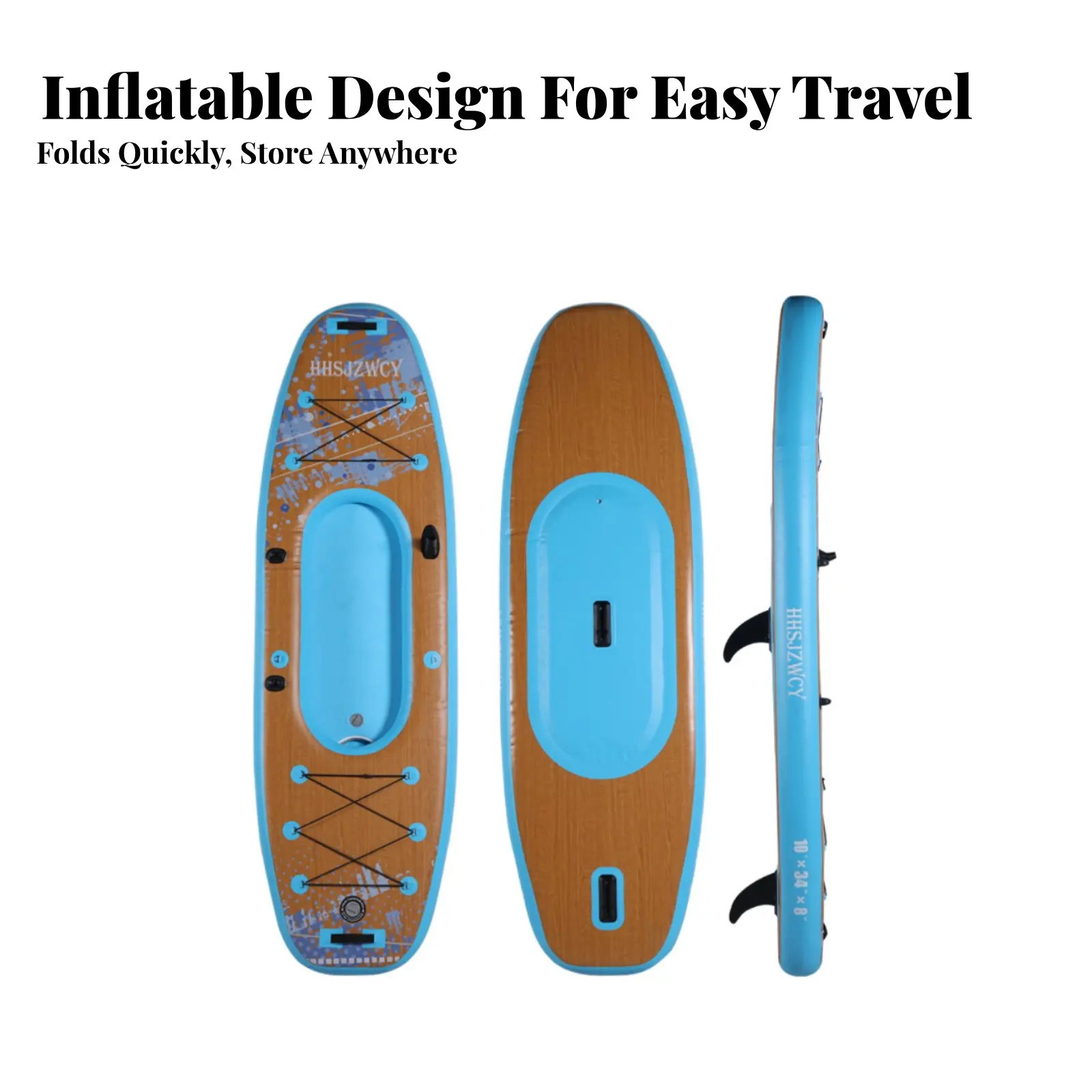 

Inflatable Upright Paddleboard All-Around Versatile Design Inflatable Paddle Board Upright Paddleboard Wood Grain Finish