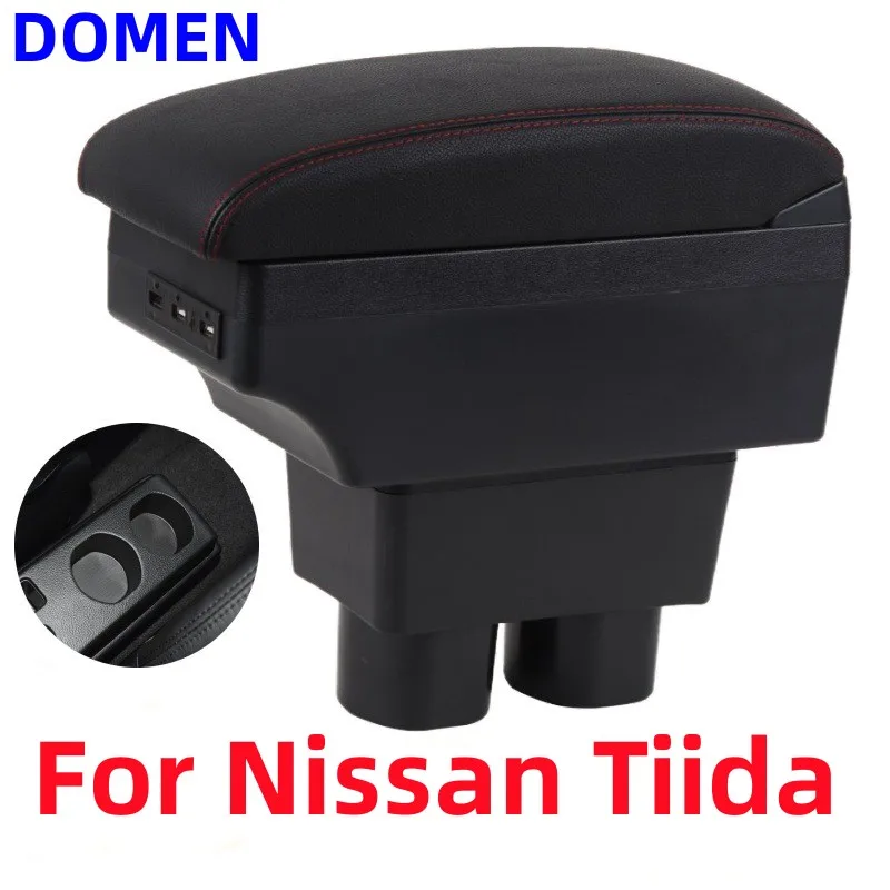 

For Nissan Sylphy armrest box for Nissan Tiida car armrestVersa Tiida Latio armrest box USB ashtray auto parts