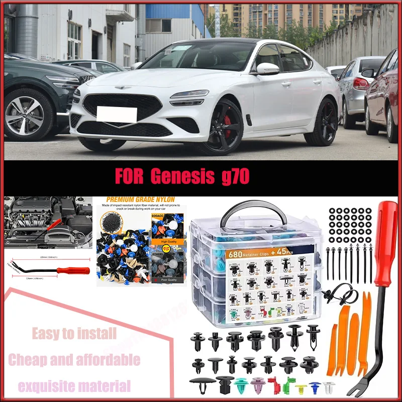 

For Genesis G70 Mazda Chevrolet Audi Car Plastic Retainer Clips Kit 680+45pcs Auto Fender Push Pin Car Fastener Clip Mixed Set