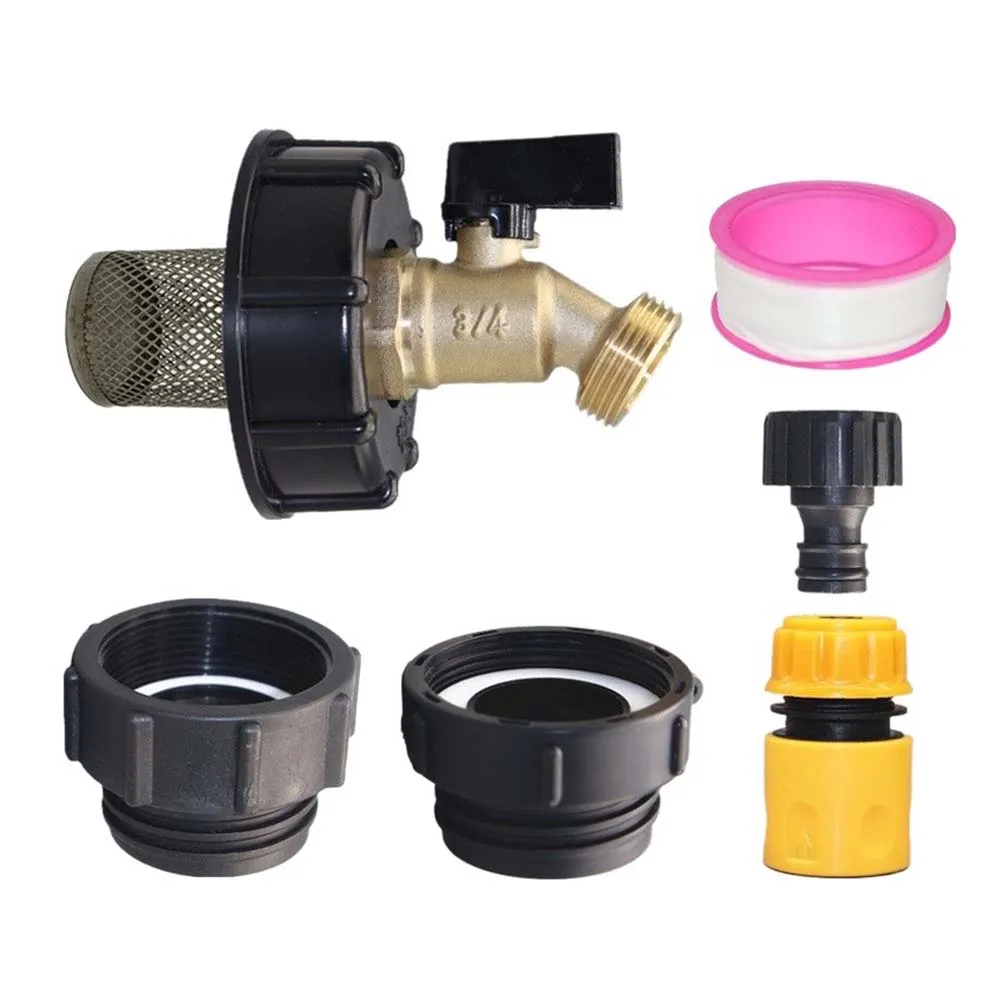 304 Grade Stainless Steel Hose Adapter for IBC 3/4 NPT Male to 3/4 For GHT Male with Filter for Efficient Water Transfer