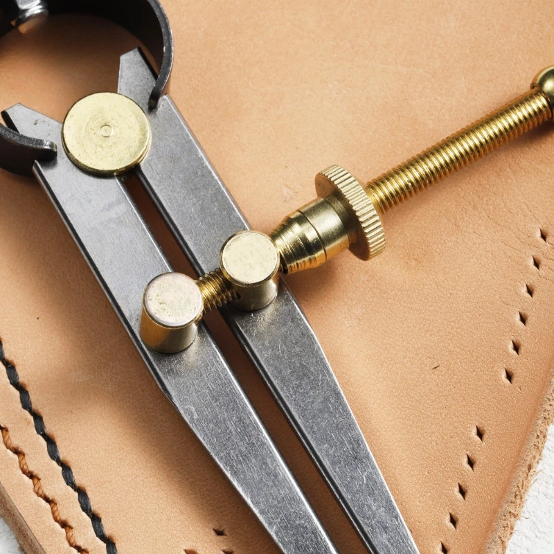 Adjustable Leather Spacing Gauge DIY Leather Scoring Tool for Drawing Arcs and Circles Index Gauge