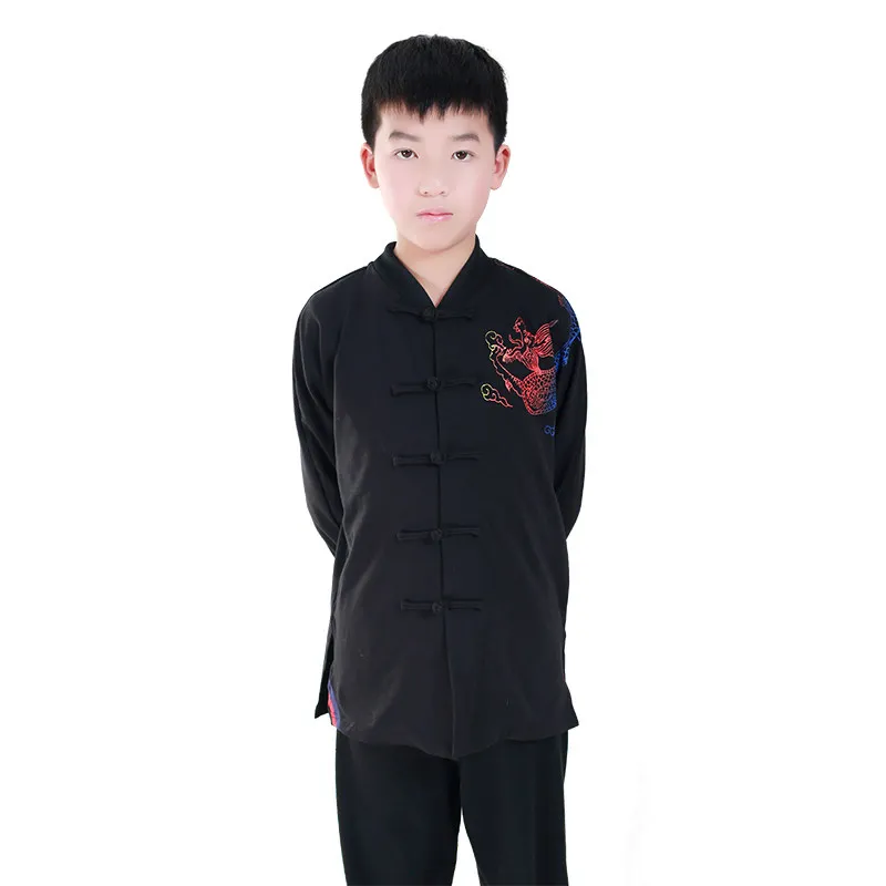 Spring New Children Martial Arts Training Uniform Wushu Practice Performance Kung Fu Outfit Kids Stage Show Clothing Set
