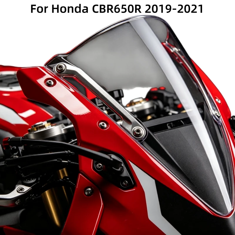Motorcycle Windshield Front Windshield Air Reflector Flow Guide Plate Double Bubble For Honda CBR 650 R 650R CBR650R 2019-2021