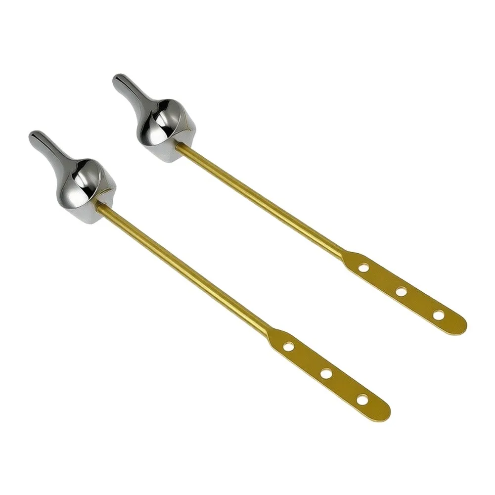 2-Pack Zinc Alloy Toilet Flush Handles for Standard Tank Mounting Holes 16mm Through 20mm Without Tools Needed