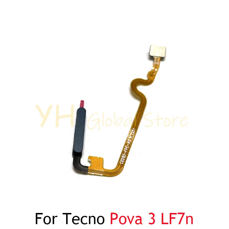 For Tecno Pova 2 3 4 5 LE7 LE7n LF7n LG7n LH7n Fingerprint Reader Touch ID Sensor Return Key Home Button Flex Cable Repair Parts